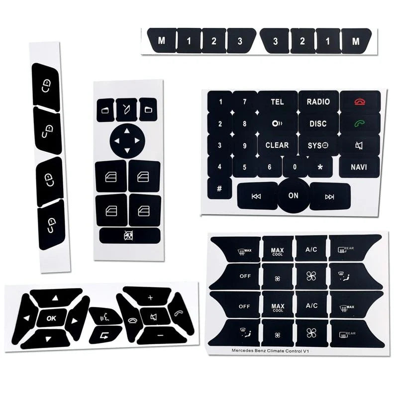 Mercedes Steering Button Stickers