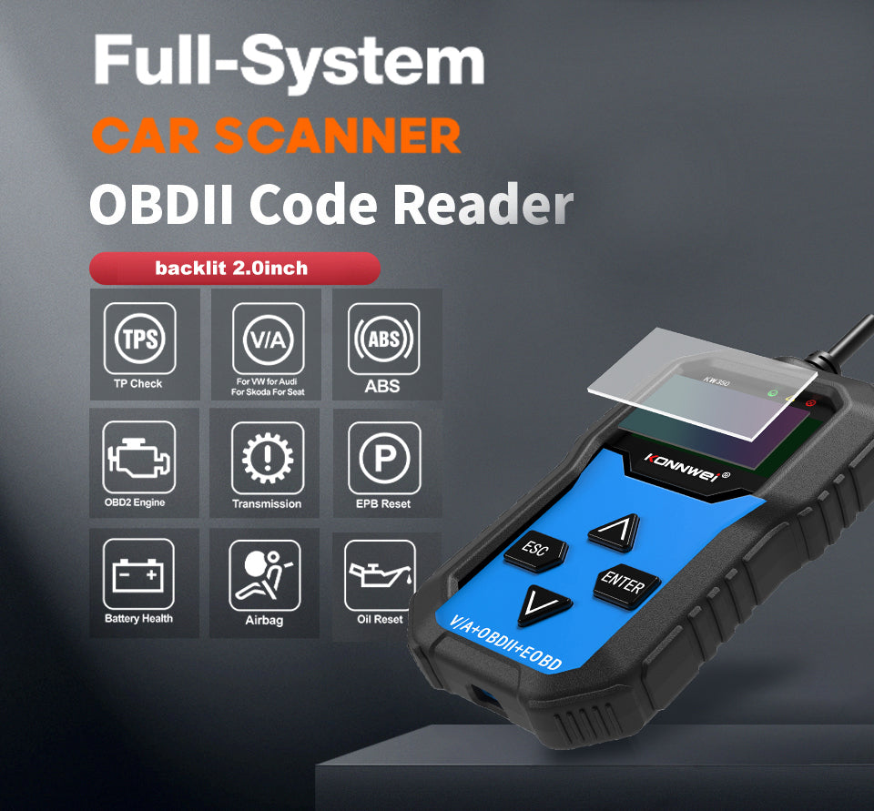 Konnwei KW350 OBD2 Full System Car Diagnostic Scanner