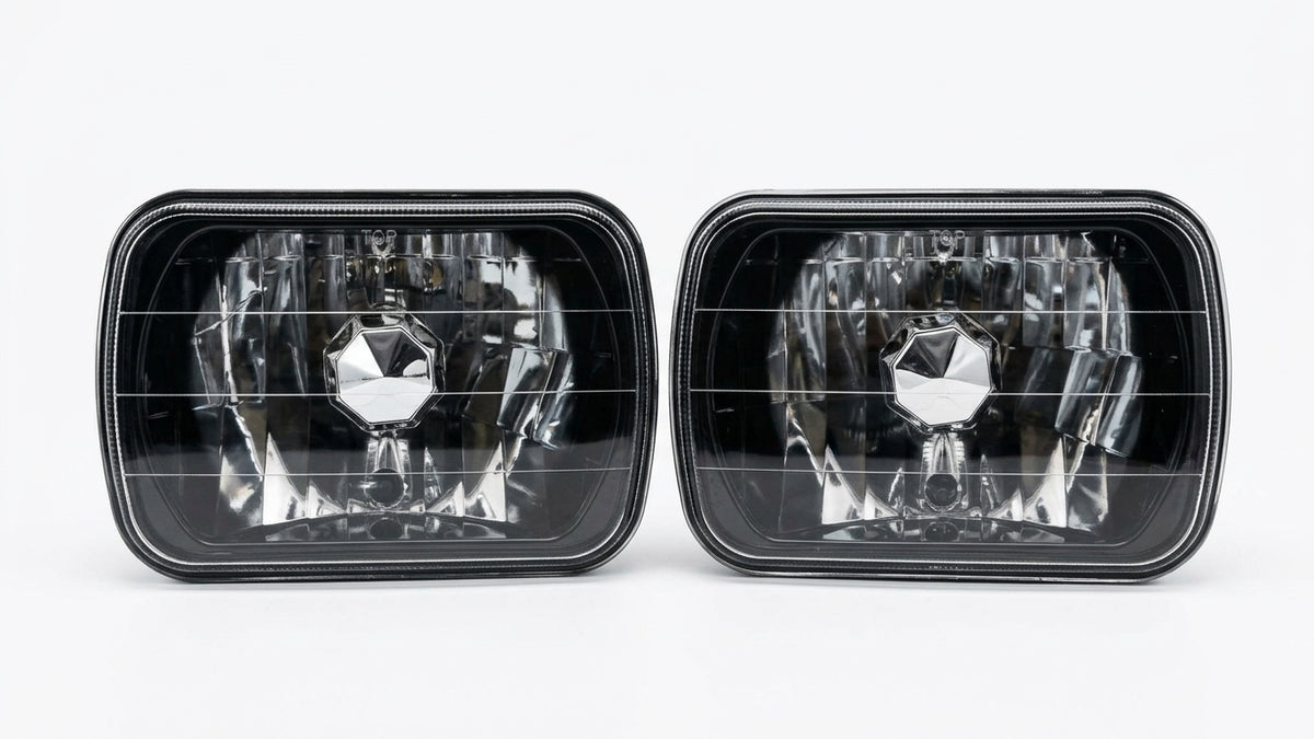 Universal 7x6 Headlight Set Black