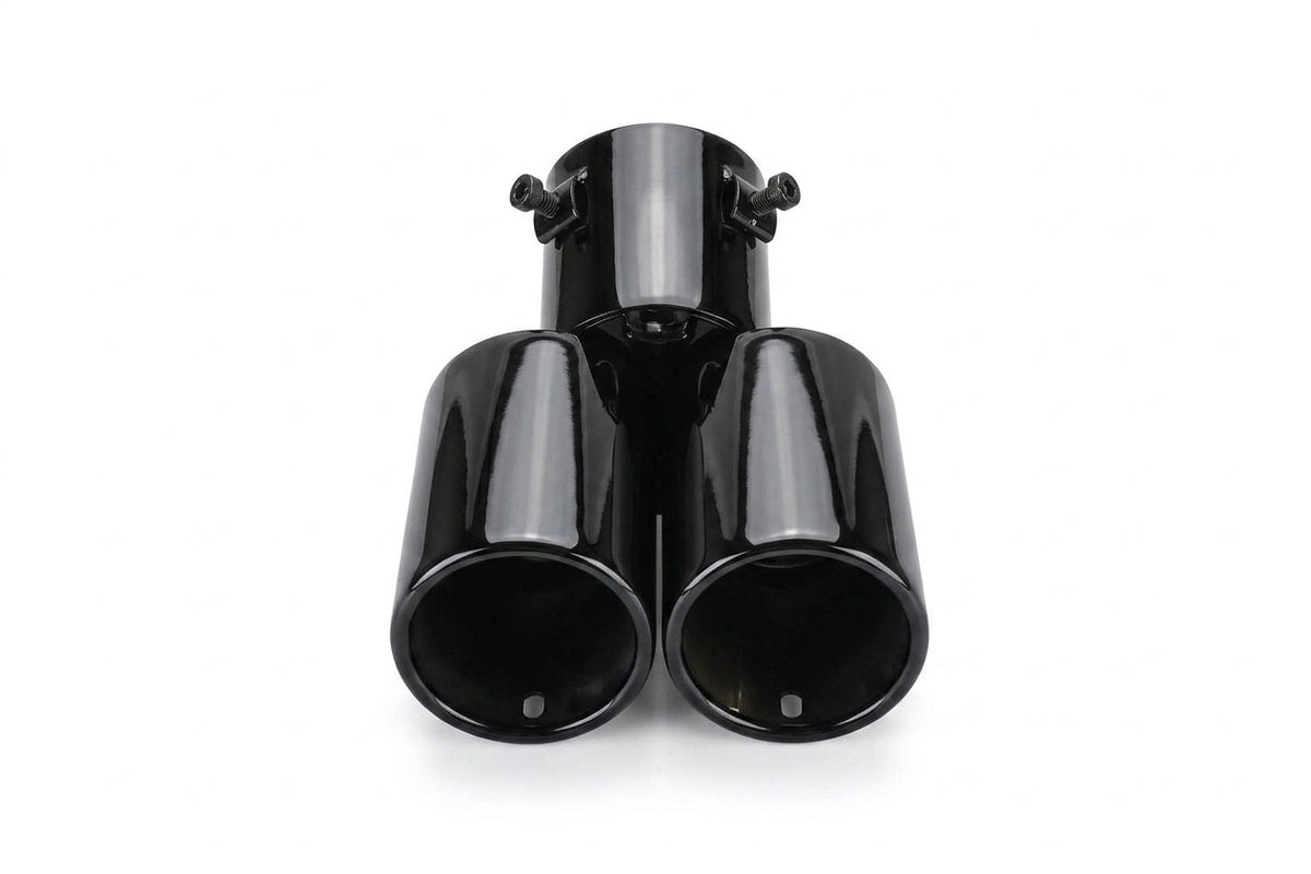 Universal Car Round Double Black Exhaust Tip 16cm