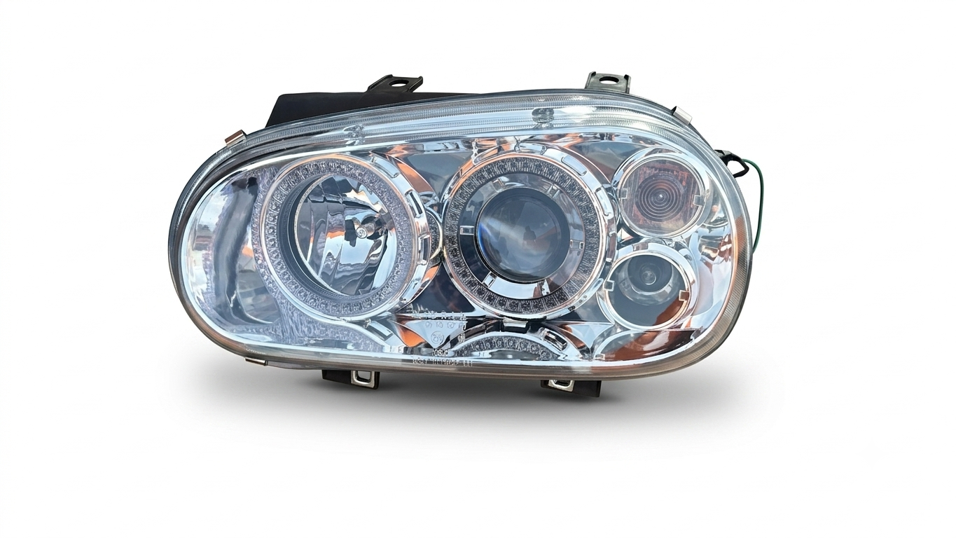 VW Golf 4 LED Headlights With Angel Eyes