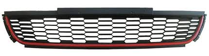 VW POLO 6 GTI 2010-2014 CENTER BUMPER GRILL WITH RED TRIM