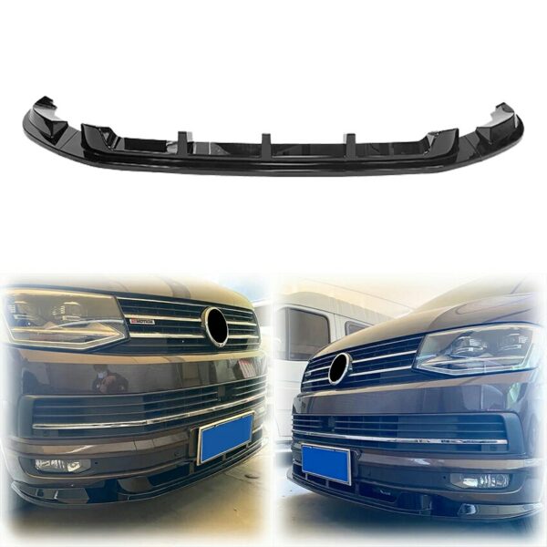 VW Transporter T6 Front Spoiler Gloss Black 3PC