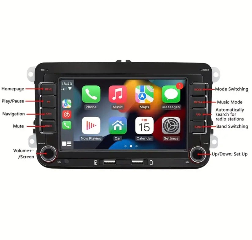 OMS VW 7 Inch Double Din Touchscreen Radio