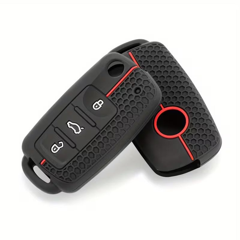 VW Key Cover Black W/Red