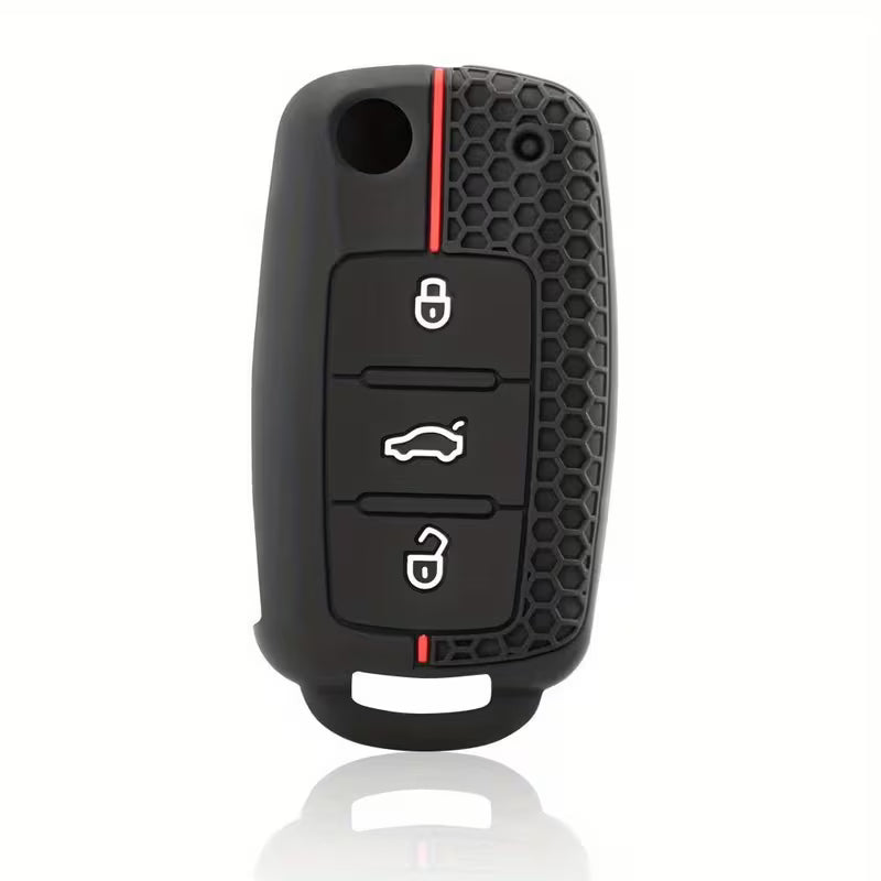 VW Key Cover Black W/Red