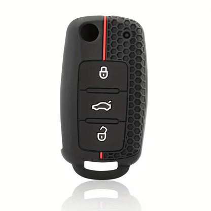 VW Key Cover Black W/Red