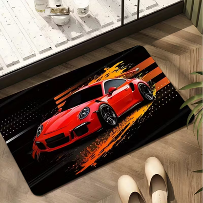 Gt3 Ultra-Soft Thickened Car Pattern Mat, Non-Slip & Machine Washable (50x80cm)