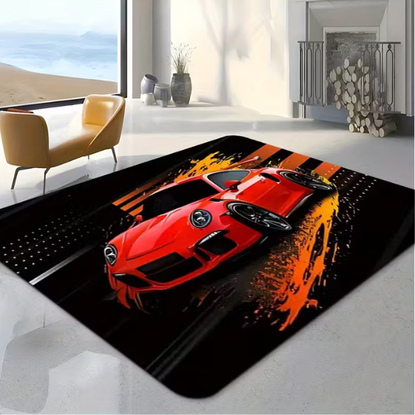 Gt3 Ultra-Soft Thickened Car Pattern Mat, Non-Slip & Machine Washable (50x80cm)