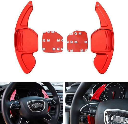AUDI ALUMINIUM PADDLE SHIFT EXTENSIONS RED SOLD AS A SET (NON OEM)