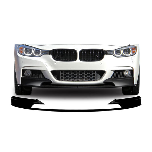 F30 Msport Gloss Black 3 Piece Front Lip Spoiler