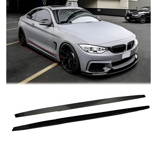 BMW F32 (4 Series) Side Skirt Extensions Gloss Black