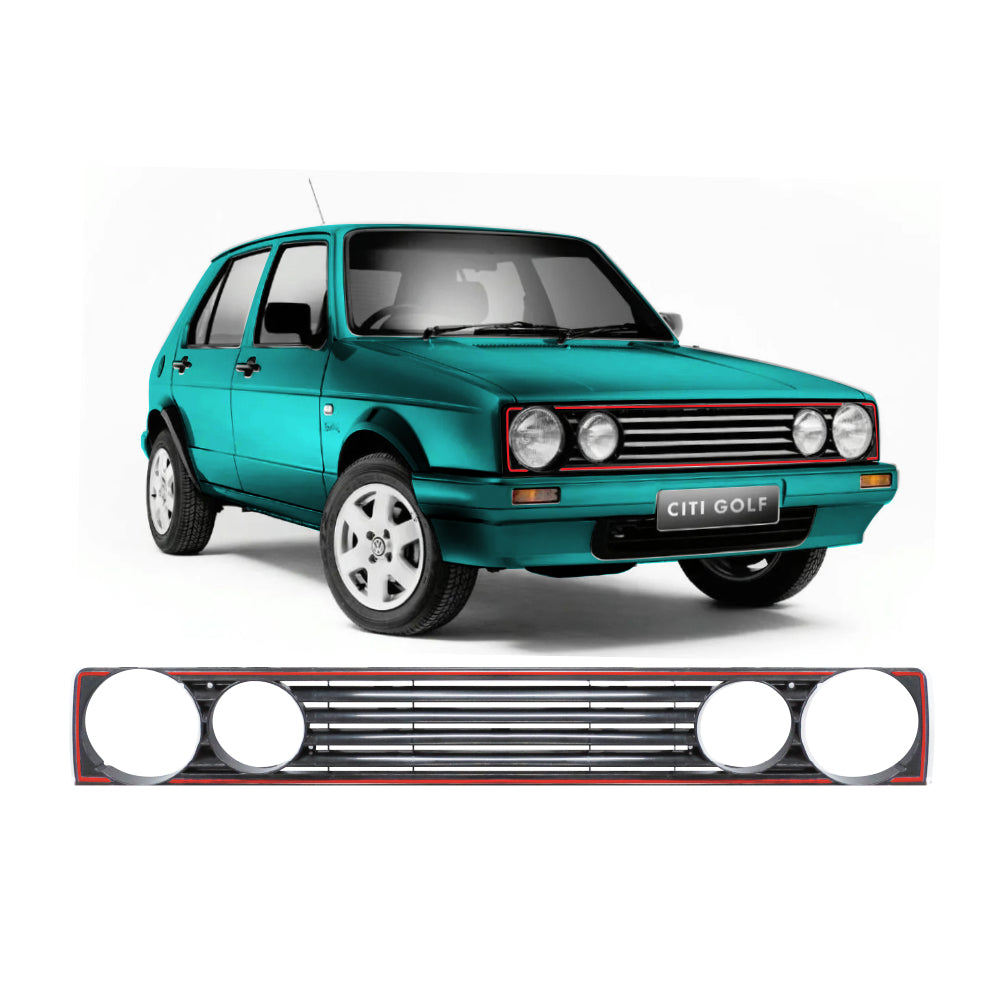 GOLF MK1 DEBADGE GRILL WITH RED TRIM