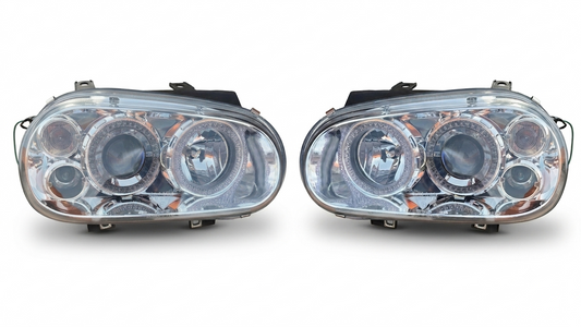 VW Golf 4 LED Headlights With Angel Eyes