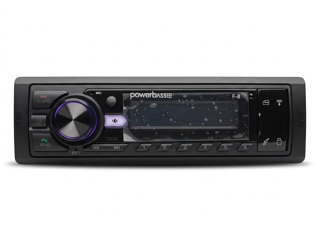 PowerBass F-8 Single Din Media Player Bluetooth/Usb