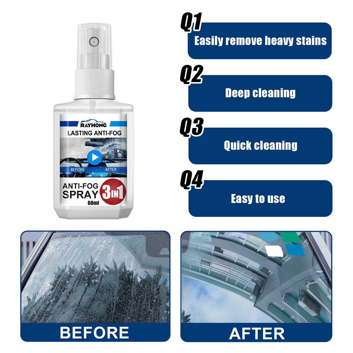 Long Lasting Anti-Fog Spray
