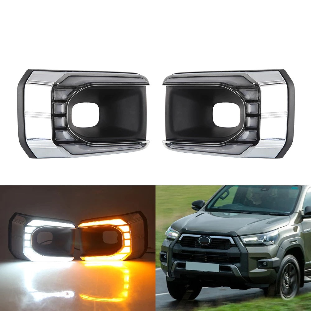 Toyota Hilux Fog Light Cover Set With Drl and indicators