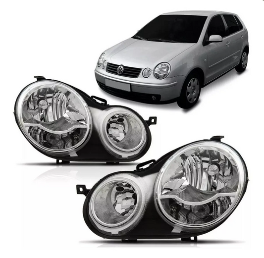 Vw Polo 2002 Head Light With Socket (Round Lights)