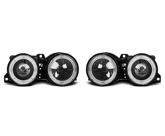 BMW E30 Angel Headlights Black Sold As A Pair (Non-Oem)