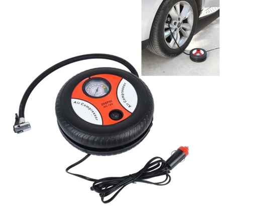 DC12V Mini Tire Inflator Air Compressor (Round)