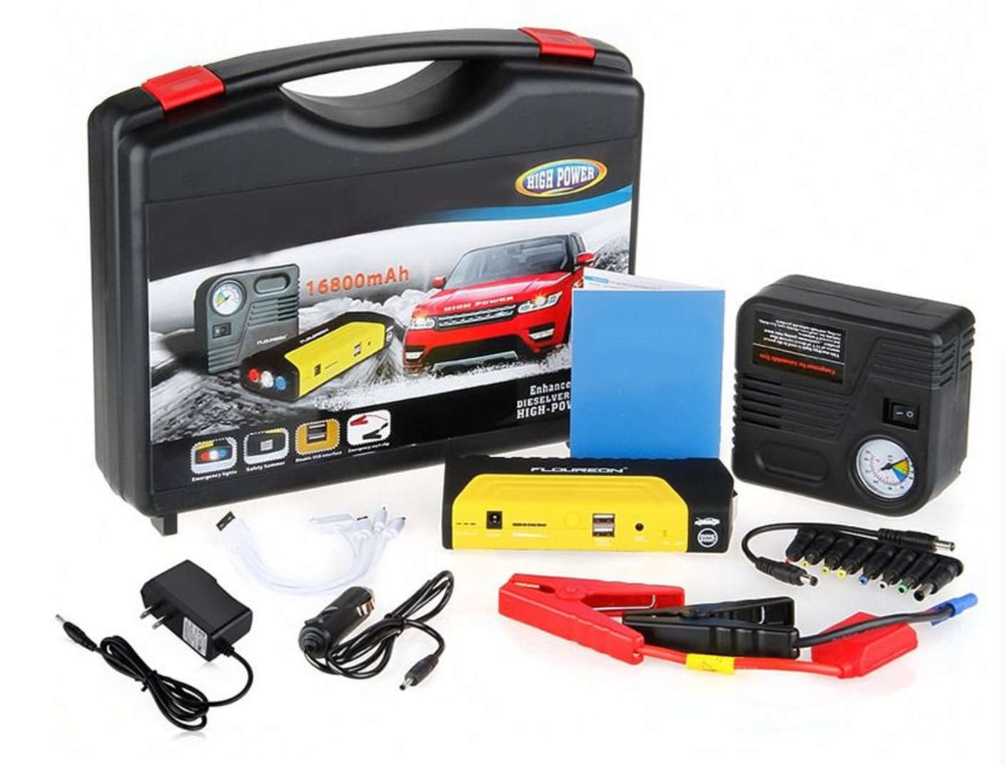 Multi-Function 12V Jump Starter with Air Compressor Pump