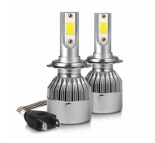 1 Pack 2 Bulbs C6-H7 LED Headlight 6000K All In One Compact Design