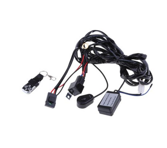 12V Car Wiring Harness Kit With Remote Control Transmitter LED Light Bar