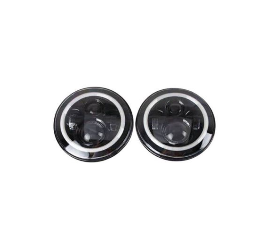 2 Piece 7Inch Round Black LED Headlight for Jeep