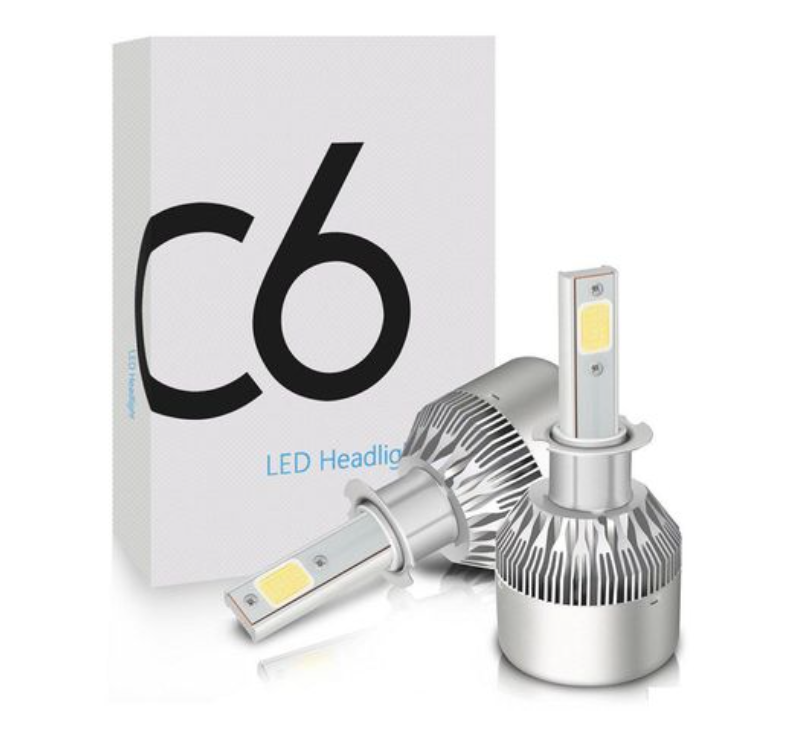 C6  H3 LED Headlight 6000K colour All In One Compact Design