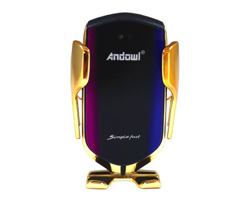 Andowl - Smart Sensor Wireless Car Charger - Cellphone Mount - Gold, Black