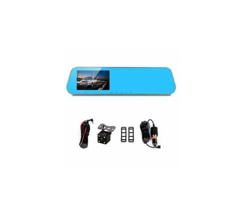 Car Rear-view Mirror DVR With Front Recording And Reverse Camera