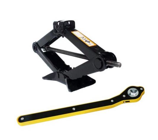 Portable Labor-Saving Scissor Wheel Jack Ratchet Wrench 360-Degree Tool Combo