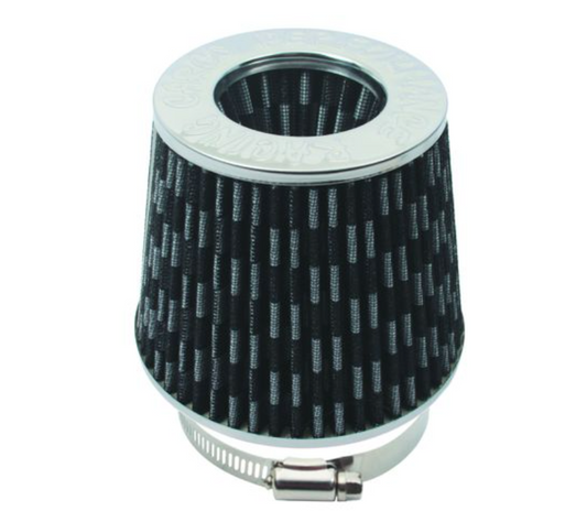 Standard Open Top Cone Air Filter - 76mm Inlet - Chrome