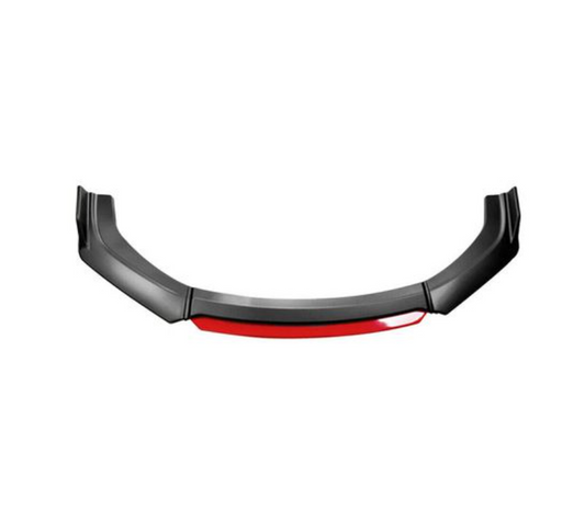 Universal plastic 4 Piece Lower Front Spoiler with Red Lip