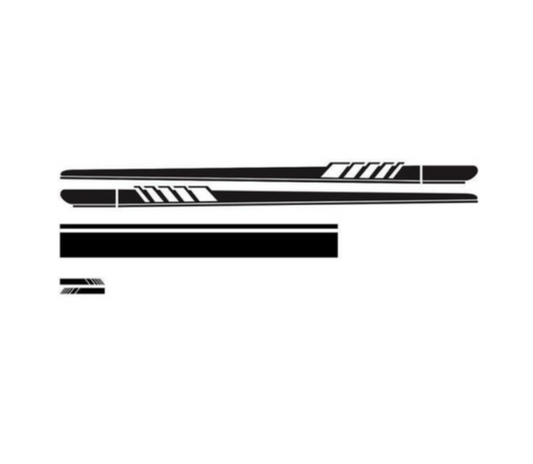 Universal 5 x Car Racing Black Long Stripe Graphic Side Body Vinyl Decals