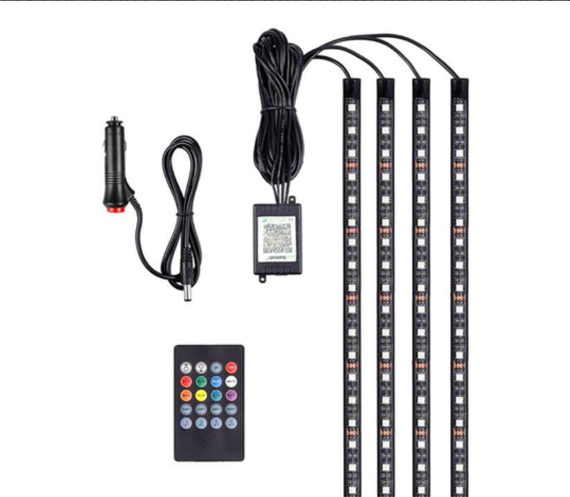 RGB LED Car Strip Lights and Interior Remote Control Q-CD52