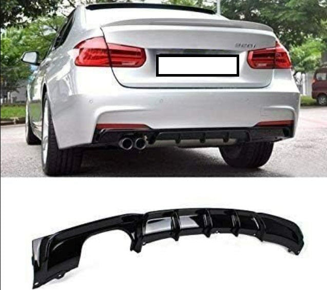 BMW F30 F80 M Performance Style Diffuser Single Outlet Double Pipe Gloss Black