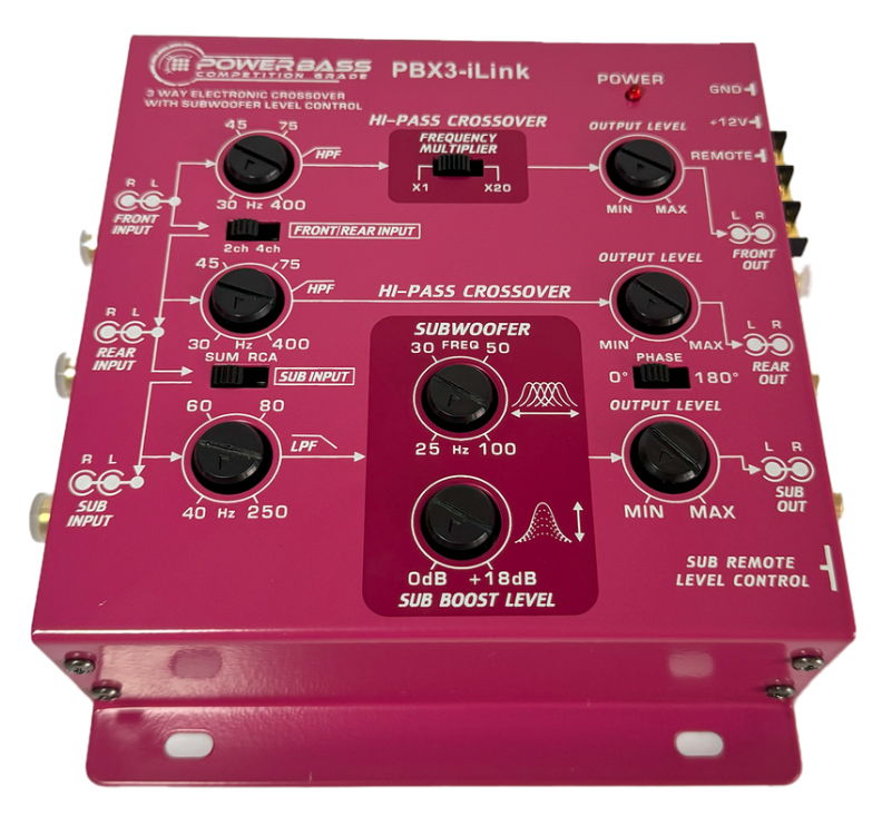 POWERBASS PBX3-iLINK 3 way ELECTRONIC CROSSOVER WITH REMOTE SUBWOOFER CONTROL