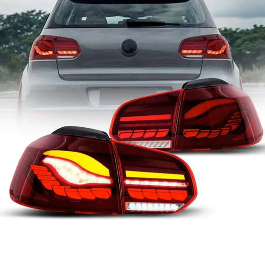 Vw Golf 6 Cs Style LED Tail Lights Red (Non-Oem)