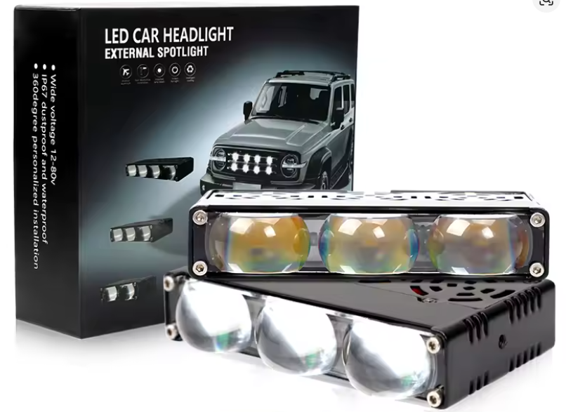 LED Car Headlight External Spotlight Set