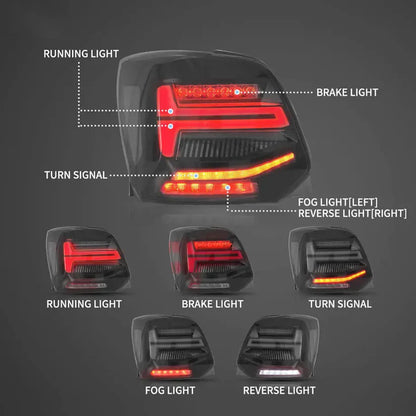 Vw Polo 6 Smoked Black LED Sequential Taillight