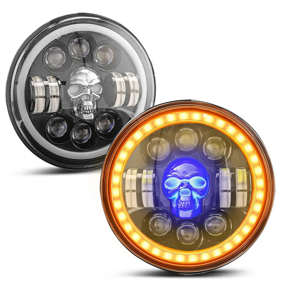 7 Inch Skull Design Head Light