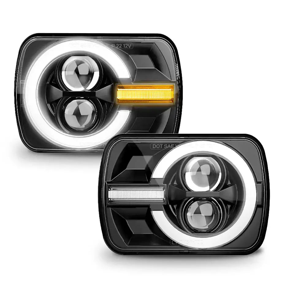 Universal 7 inch Rectangular Led Headlight Set