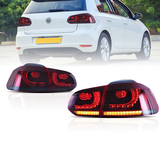 Vw Golf 6 R20 Sequential Red Smoked Led Tail Lights