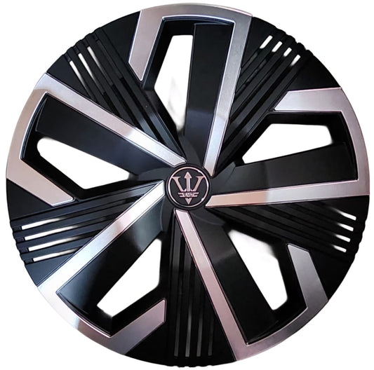 Universal Wheel Cover Matt Black Silver