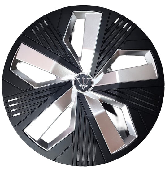 Universal Wheel Cover Matt Black Silver