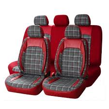 Universal GTI Tartan Fabric Car Seat Covers - Front & Rear Full Set
