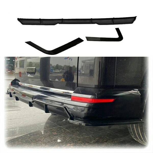 VW TRANSPORTER T6 MAX STYLE REAR DIFFUSERAND SPLITTER GLOSS BLACK