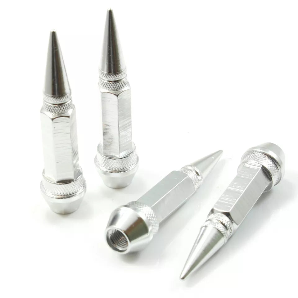 4 Pieces Metal Long Spike Wheel Tire Valve