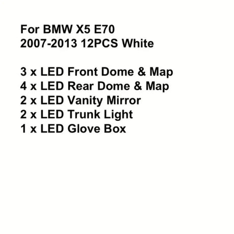 LED Light Kit Package Compatible with BMW SUV X SERIES
